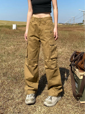 Y2k Women's Solid Color Cargo Pants - fashionupstore1