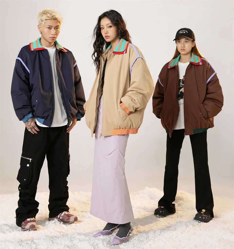 Y2k Vintage Strips Windbreaker Jacket - fashionupstore1