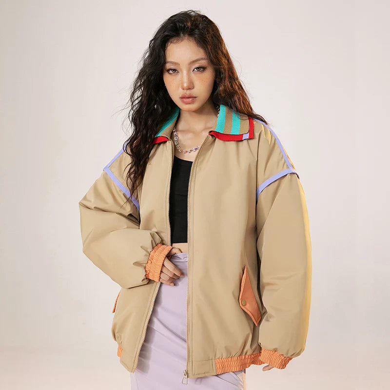 Y2k Vintage Strips Windbreaker Jacket - fashionupstore1