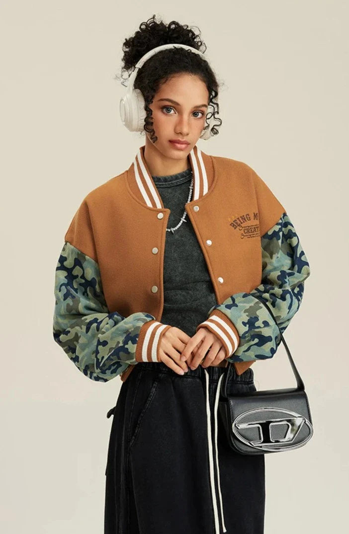 Women's Camouflage Varsity Jacket - fashionupstore1