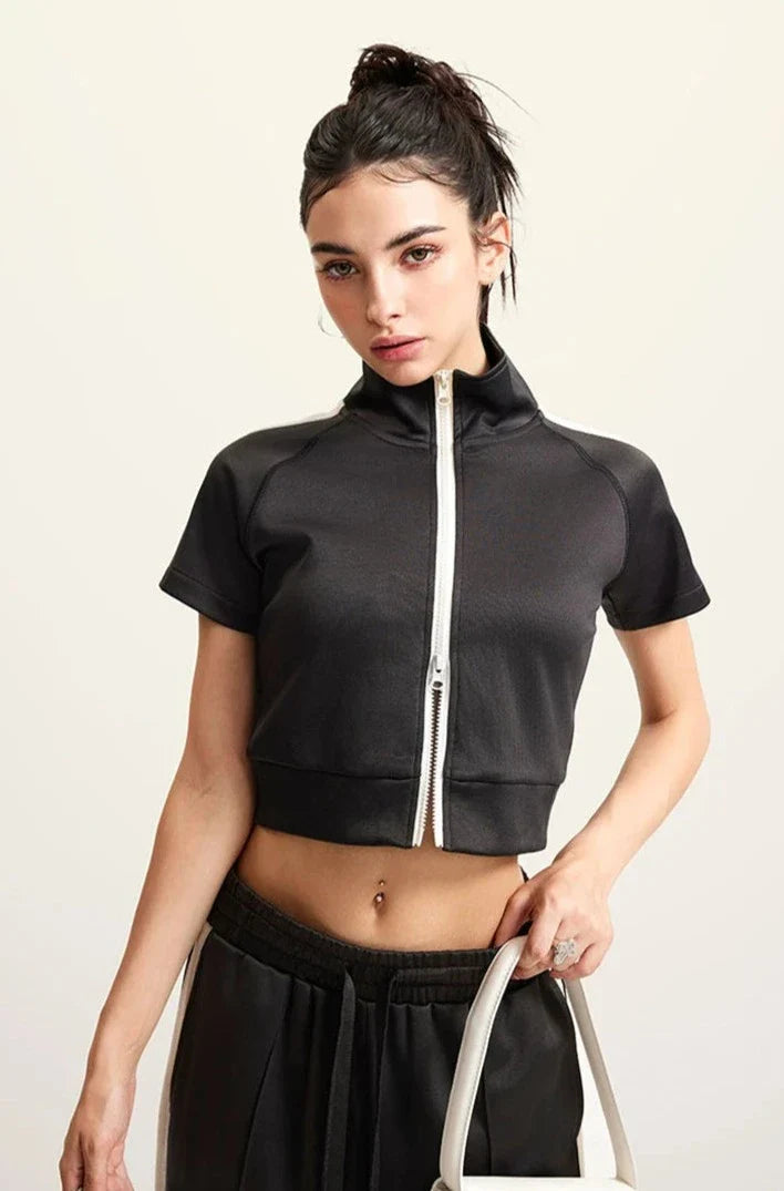 Y2k Women's Zip-up Crop Top - fashionupstore1