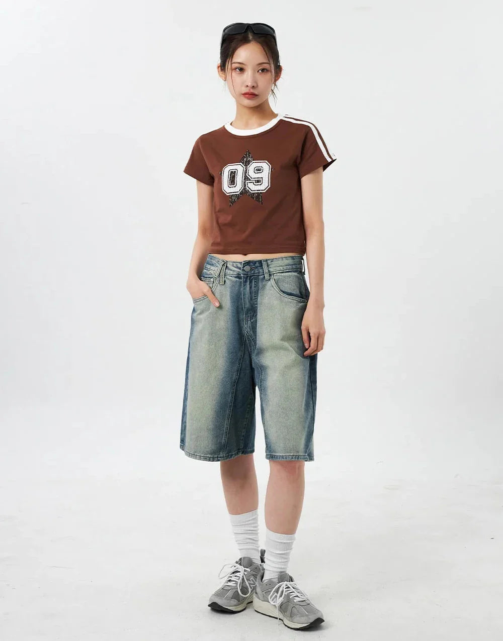 Y2k Women's Distressed Washed Jorts - fashionupstore1