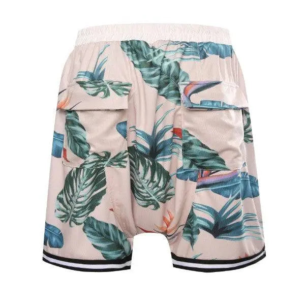 Sports Floral Shorts - Cream - fashionupstore1