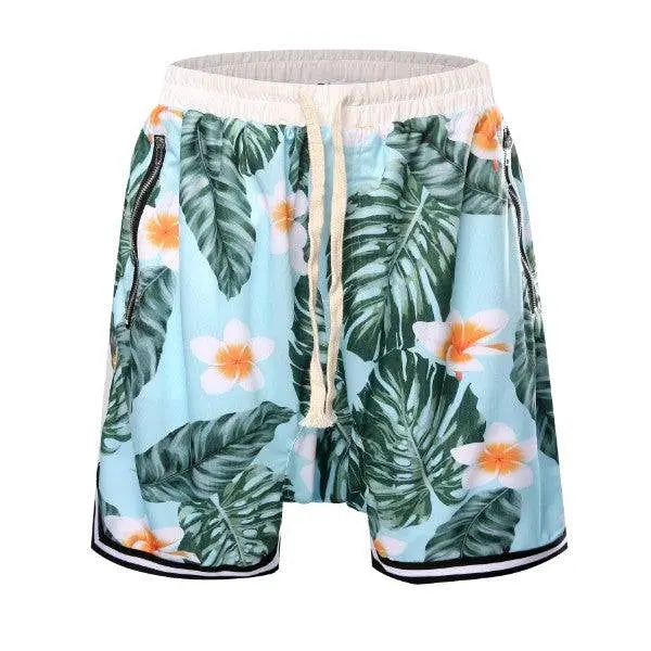 Sports Floral Shorts - Green - fashionupstore1