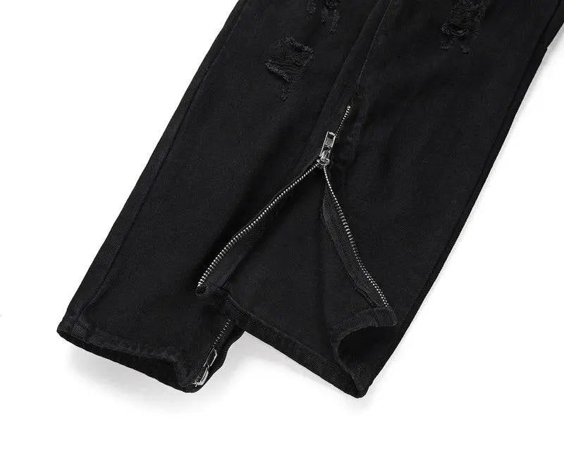 Thrasher Distressed Denim - BLACK - fashionupstore1