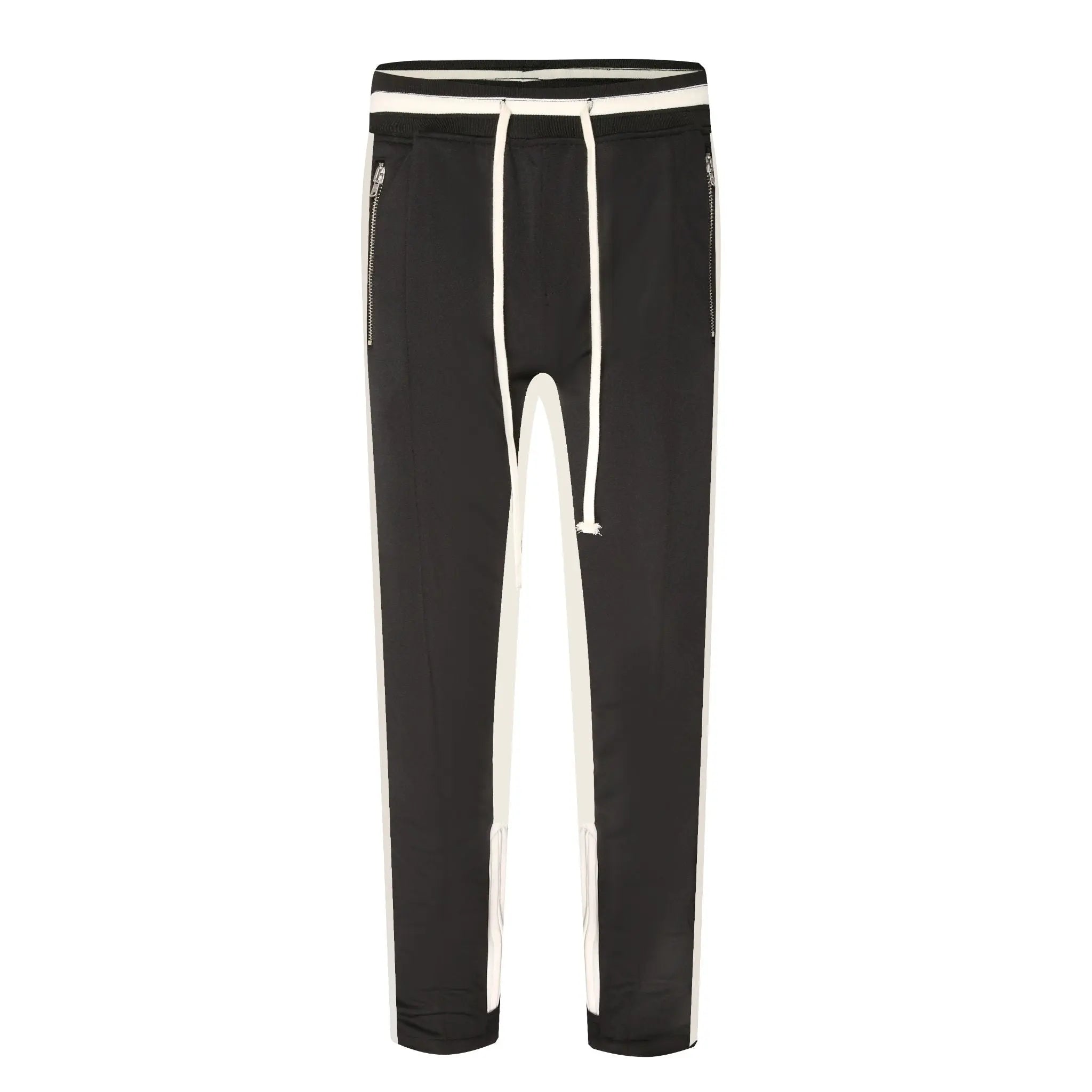 Double Stripped Track Pants v3 - Black/White - fashionupstore1