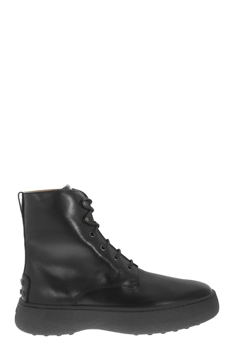 LEATHER LACE-UP BOOT - fashionupstore1