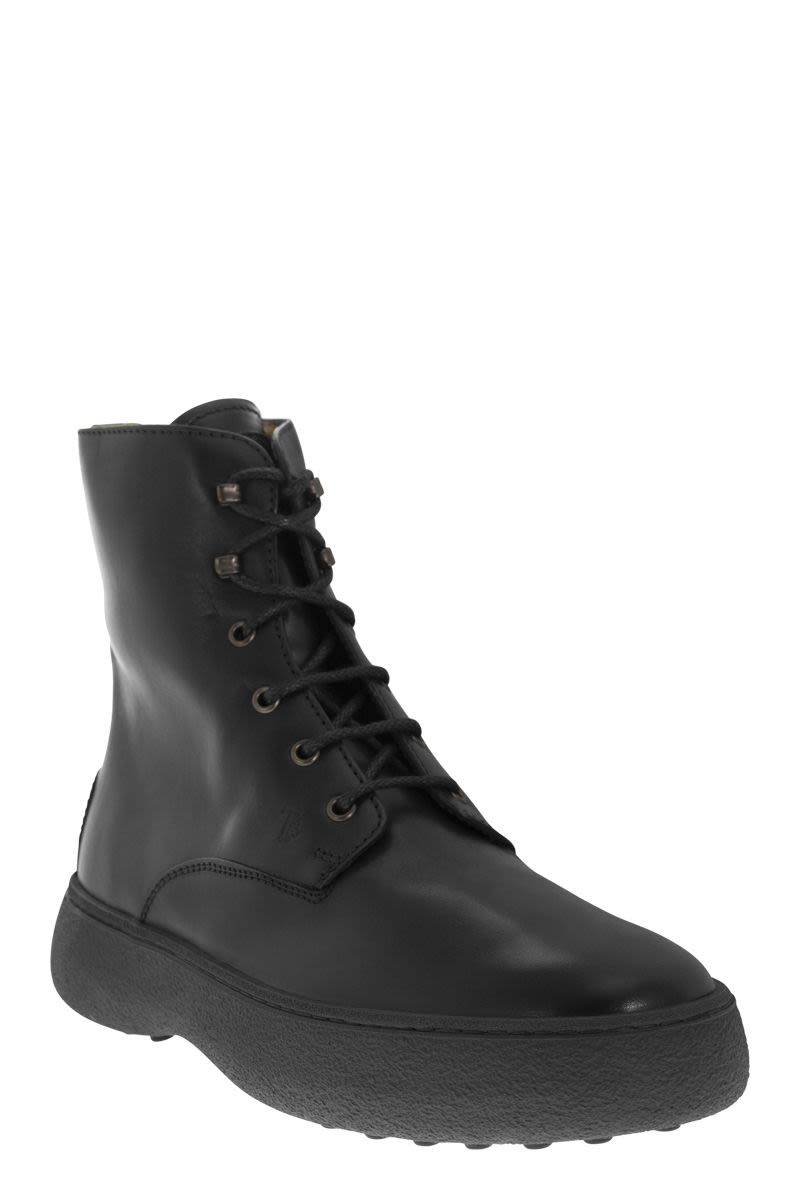 LEATHER LACE-UP BOOT - fashionupstore1