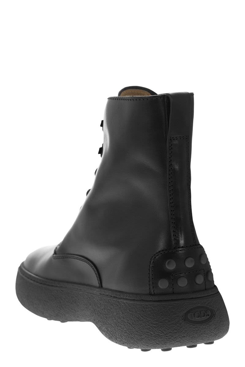 LEATHER LACE-UP BOOT - fashionupstore1