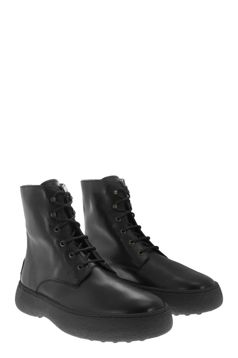 LEATHER LACE-UP BOOT - fashionupstore1