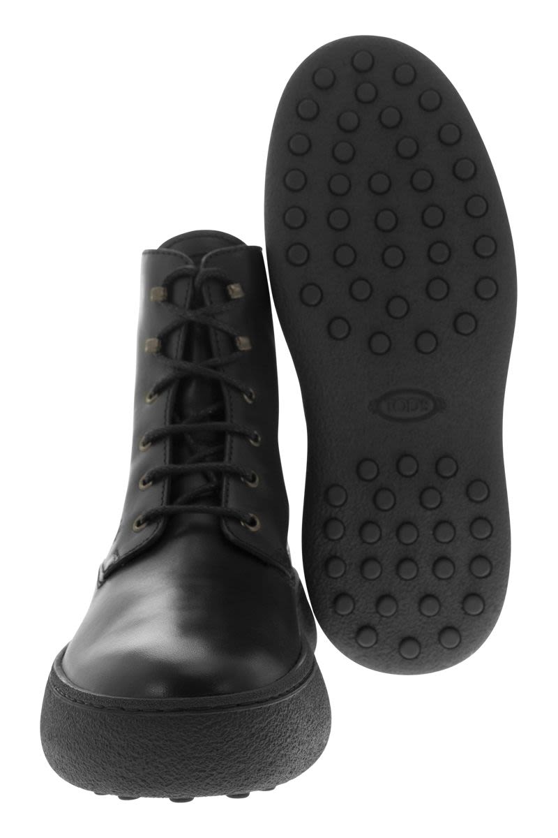 LEATHER LACE-UP BOOT - fashionupstore1