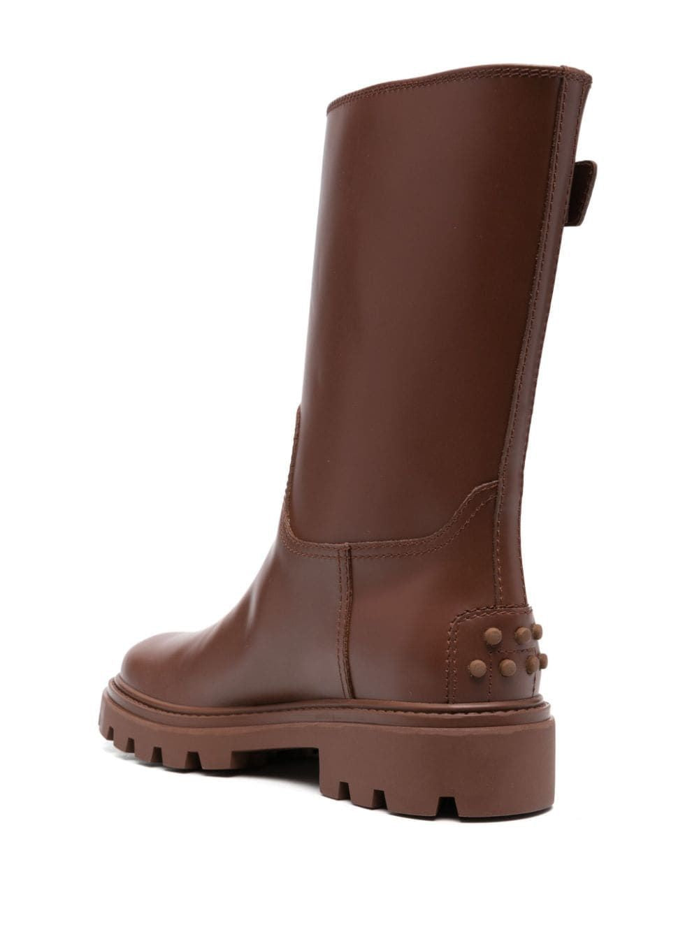 BUCKLE-DETAIL LEATHER BOOTS - fashionupstore1