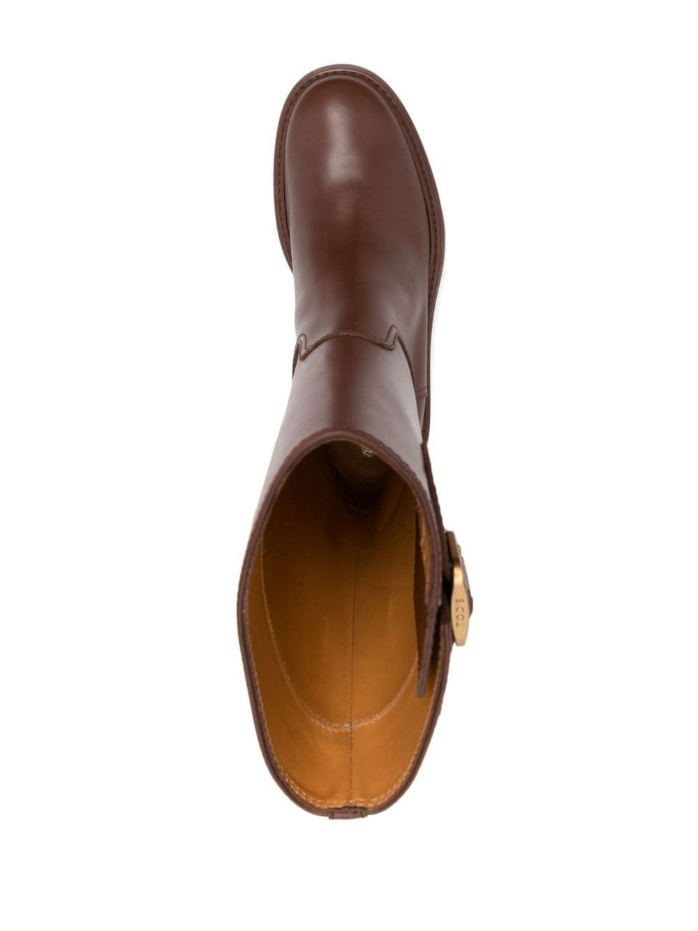 BUCKLE-DETAIL LEATHER BOOTS - fashionupstore1