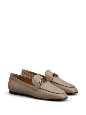 LOGOPLAQUE LEATHER LOAFERS - fashionupstore1