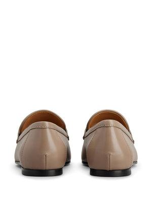 LOGOPLAQUE LEATHER LOAFERS - fashionupstore1