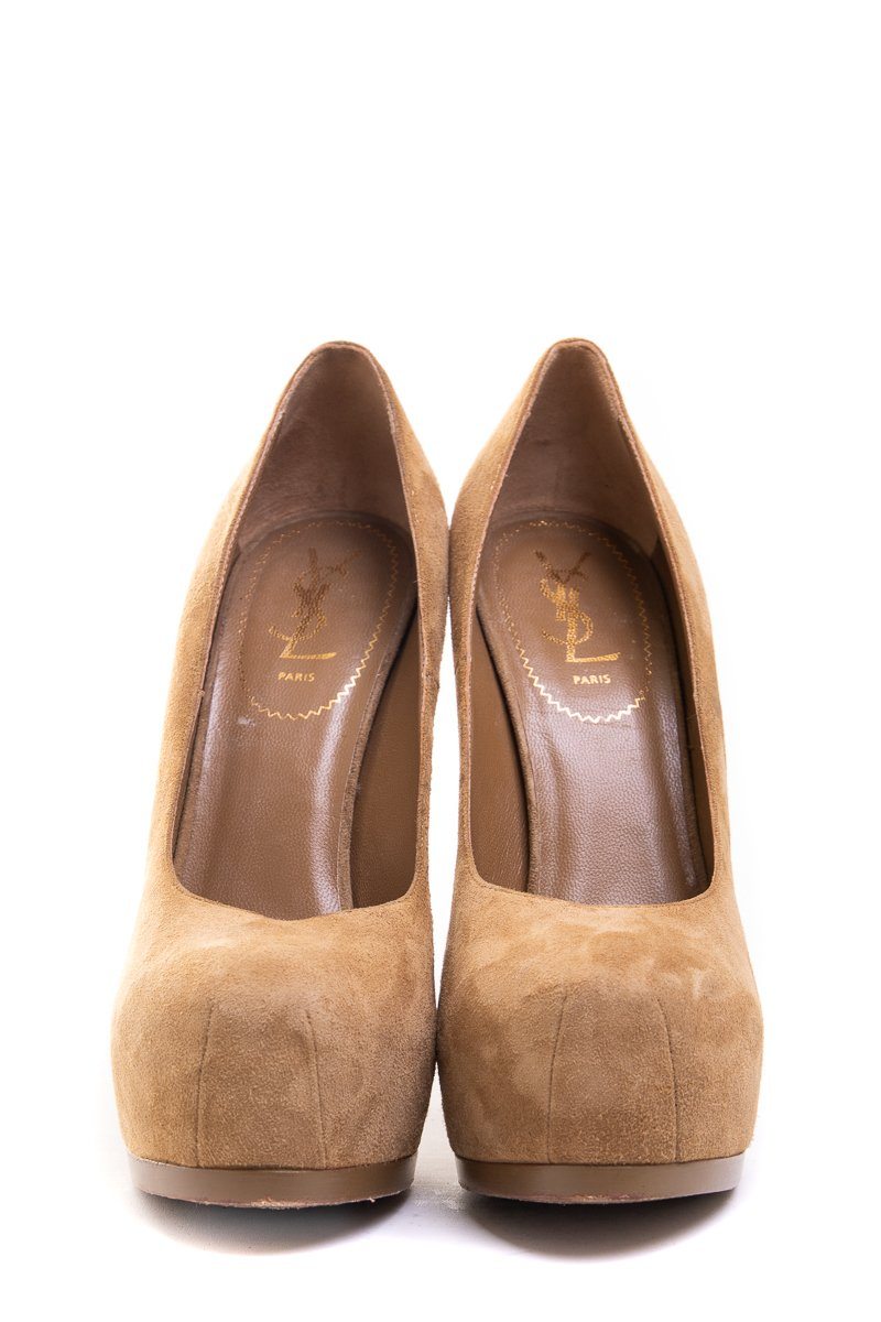 Yves Saint Laurent Tribute Two Sz 39.5 Beige Heels - fashionupstore1