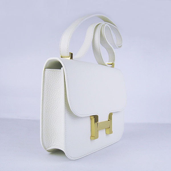 Hermes Constance Cowskin Leather Bag H017 white golden - fashionupstore1