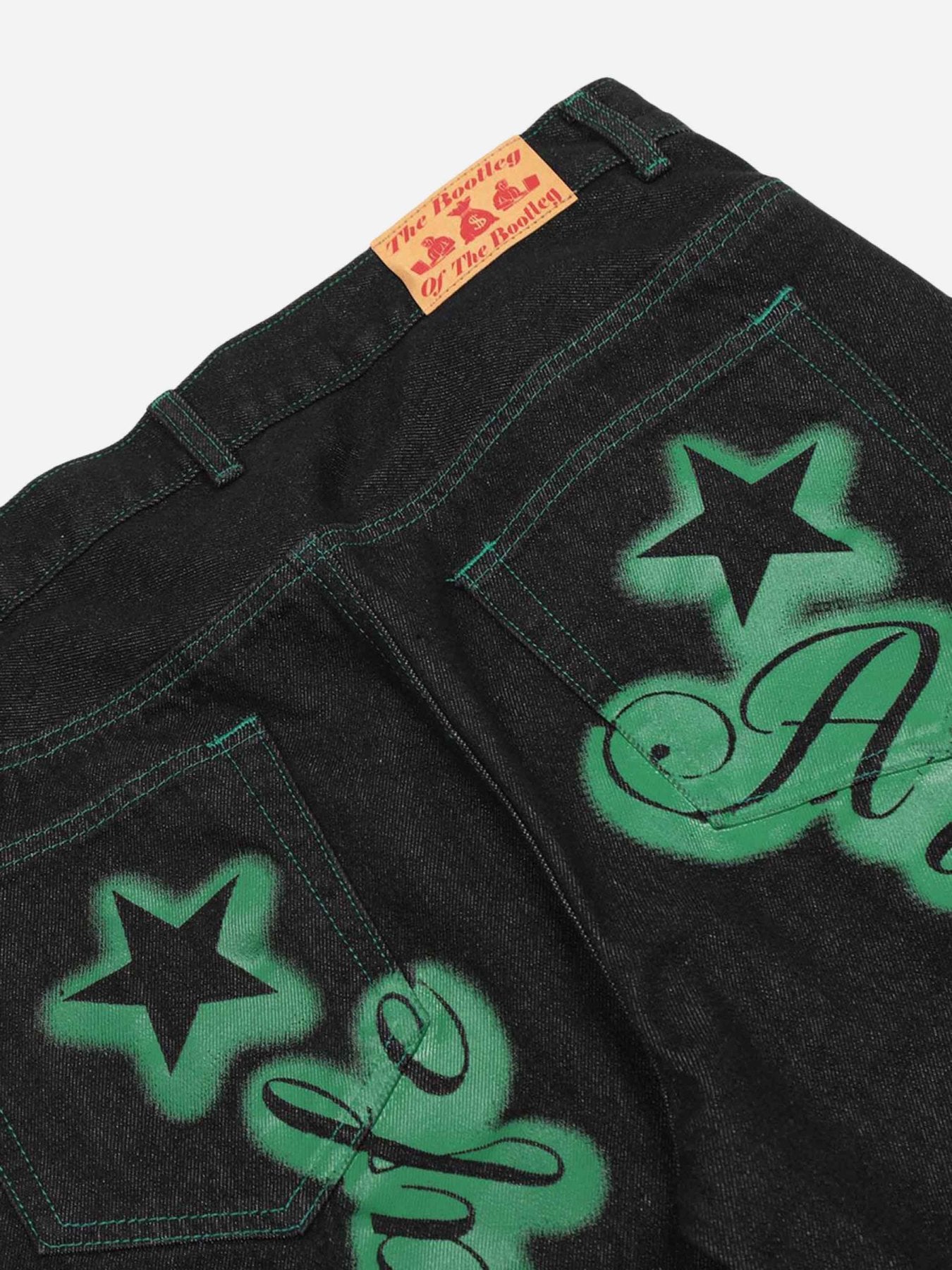 1984 Americana Star Letter Print Jeans - fashionupstore1