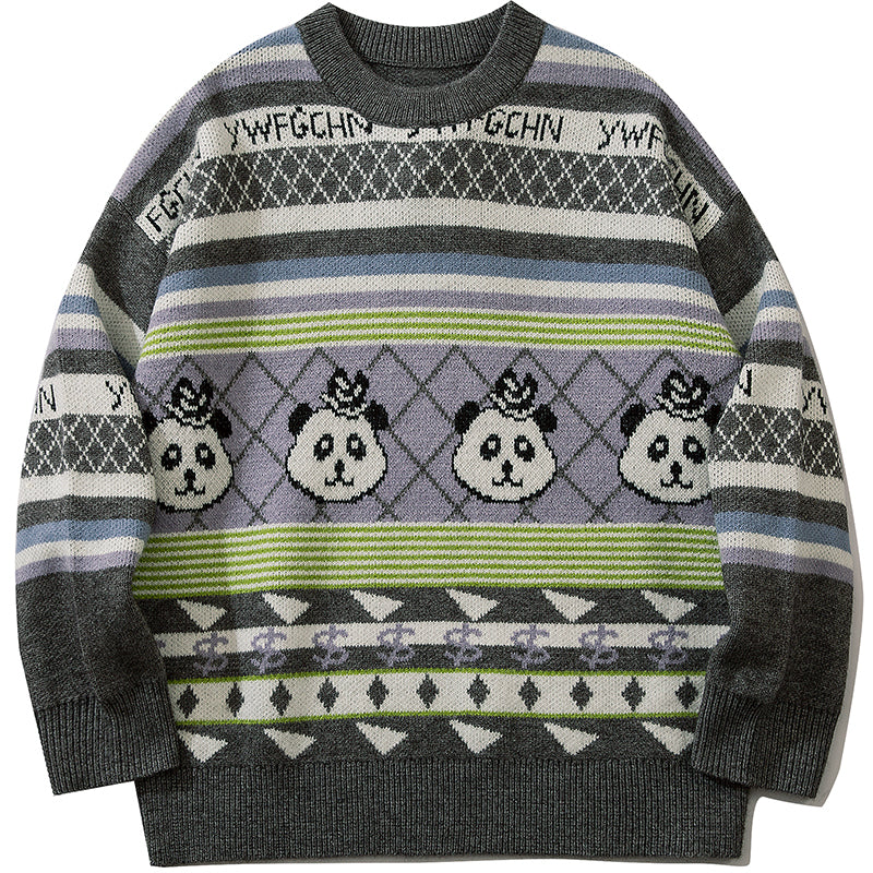 1984® Vintage Striped Knit Sweater Panda - 1984brand