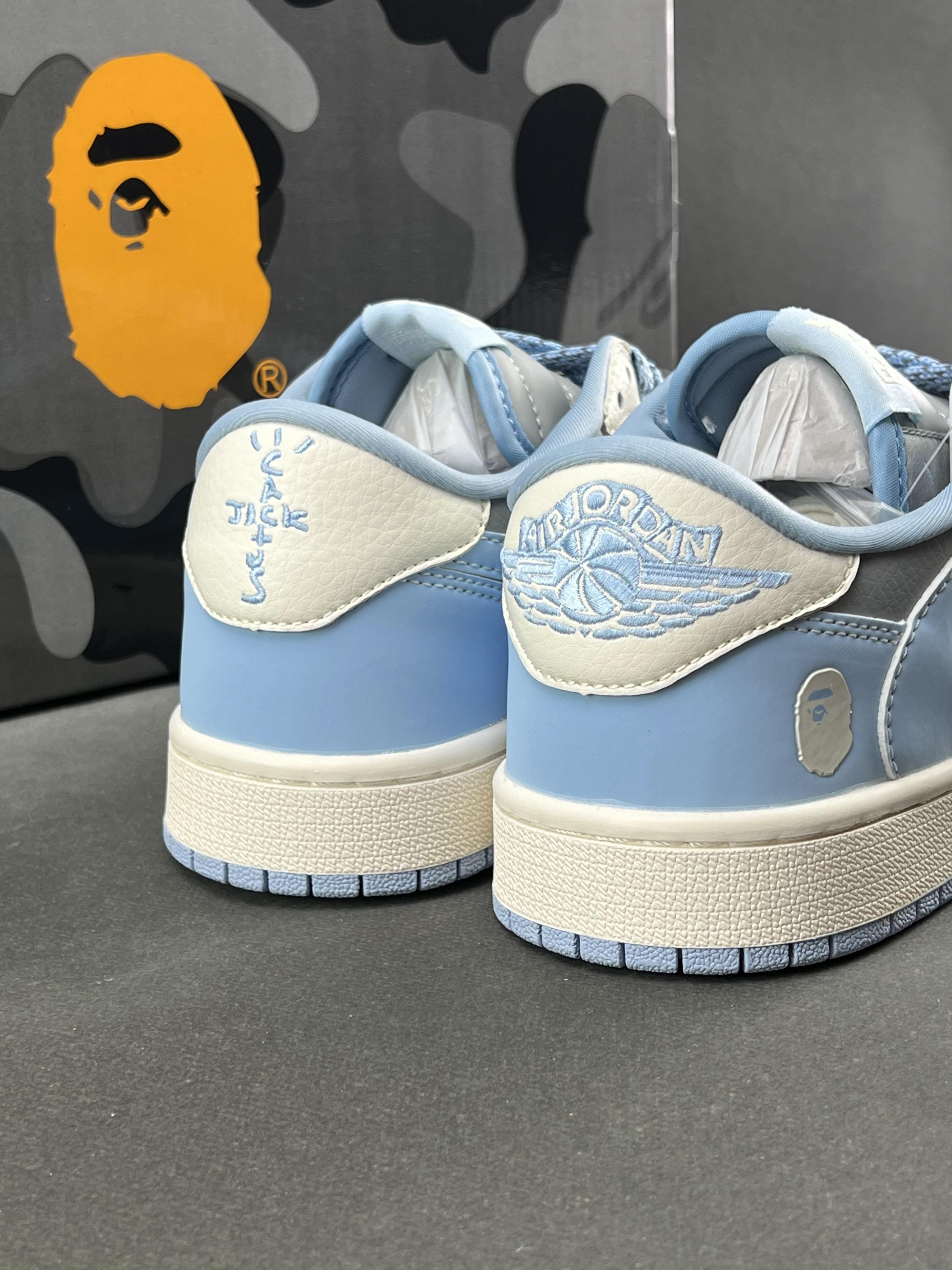 Custom Air Jordan 1 x Travis Scott x BAPE BB6588-104 - fashionupstore1