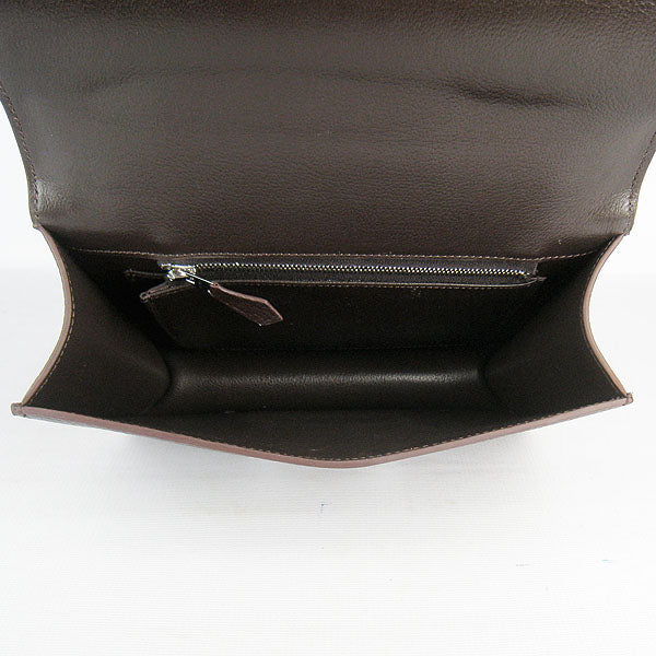 Hermes Constance Cowskin Leather Bag H017 dark coffee silver - fashionupstore1