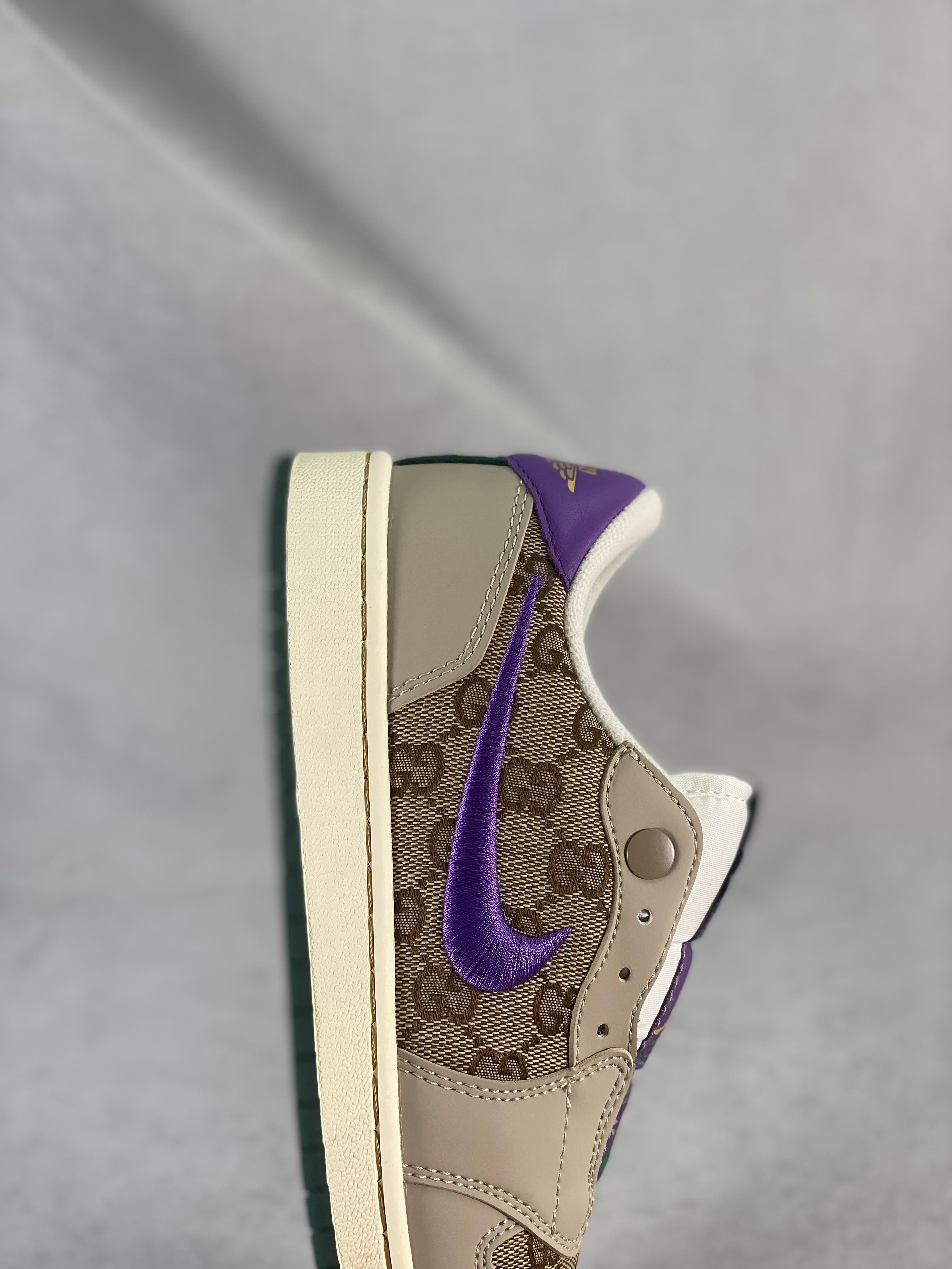 Custom GG x Air Jordan 1 Retro Low SlipAV3918-518 sneakerhypes