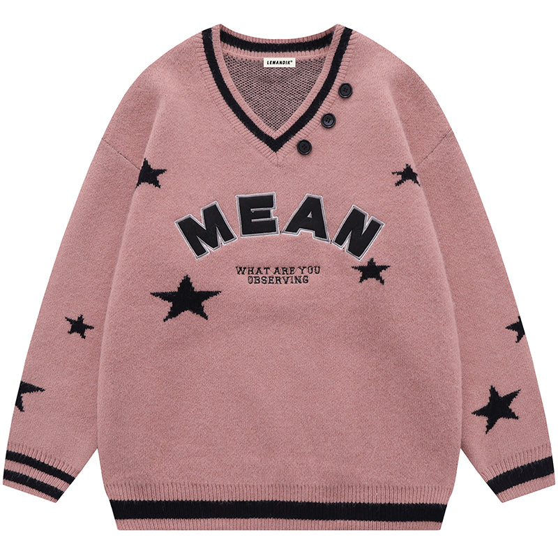 1984® Varsity V Neck Sweater Star - 1984brand