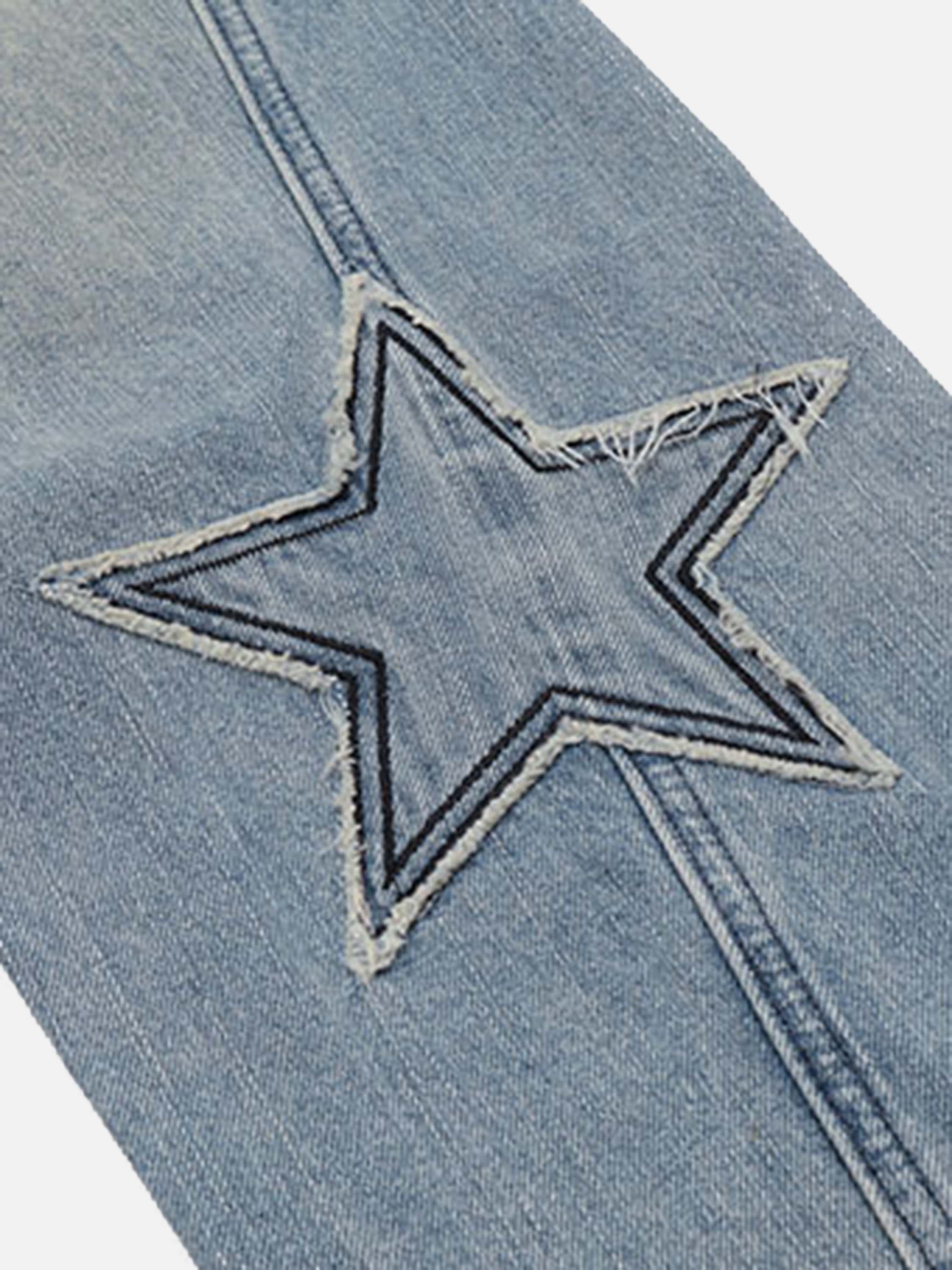 1984 American Vintage Star Patch Embroidered Jeans - 1984brand