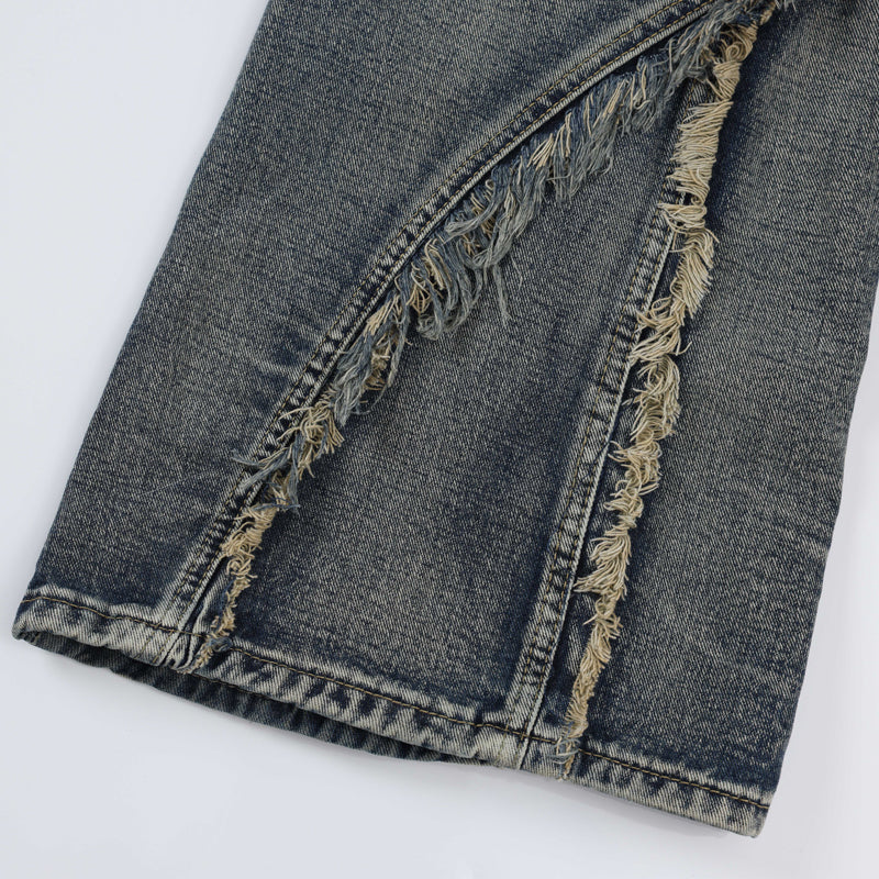 1984® Baggy Ripped Cargo Jeans Fringed - 1984brand