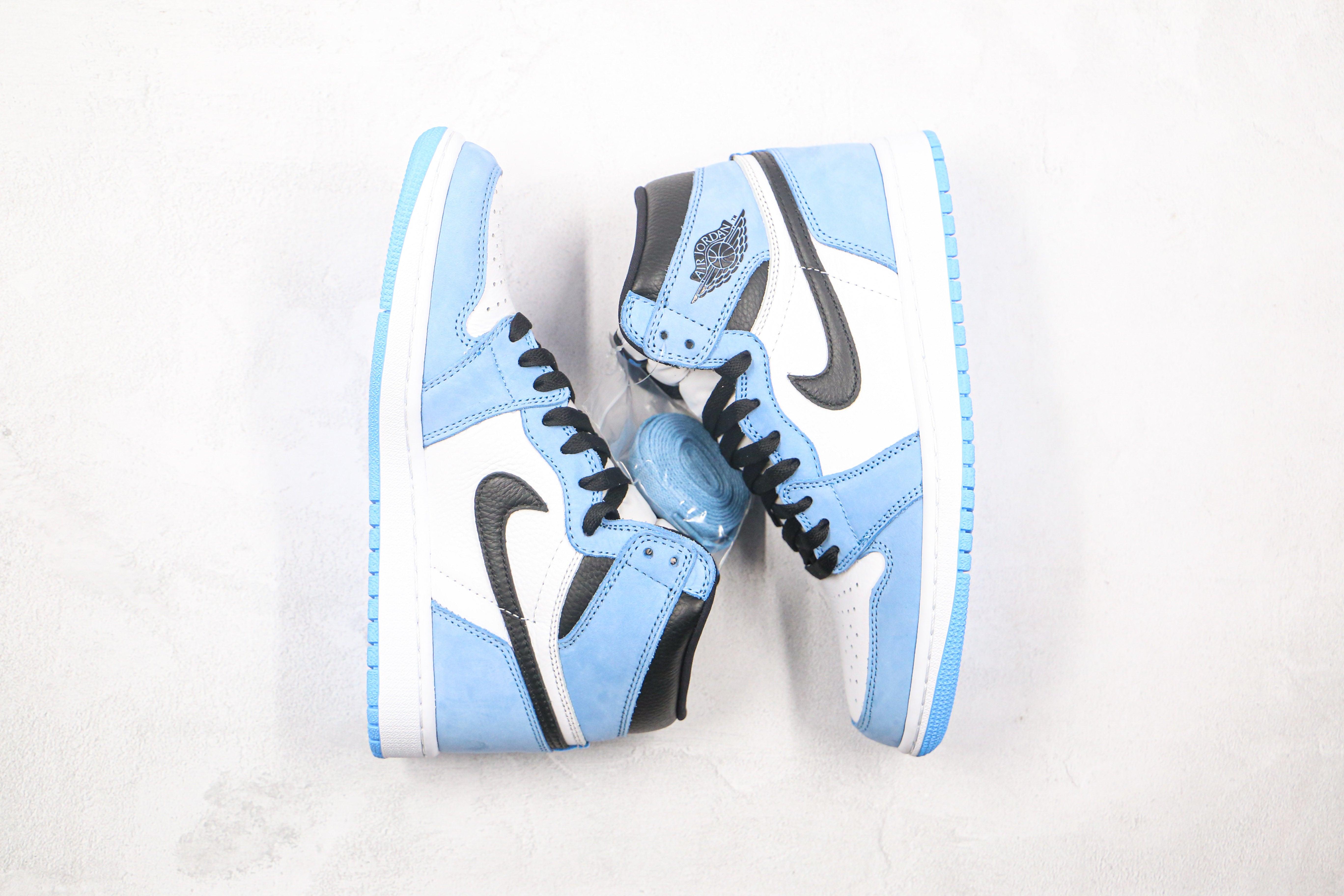 Custom BABY BLUE Jordan 1 High Q ( Customs And Box ), Jordan 1 Sneakers Active sneakeronline