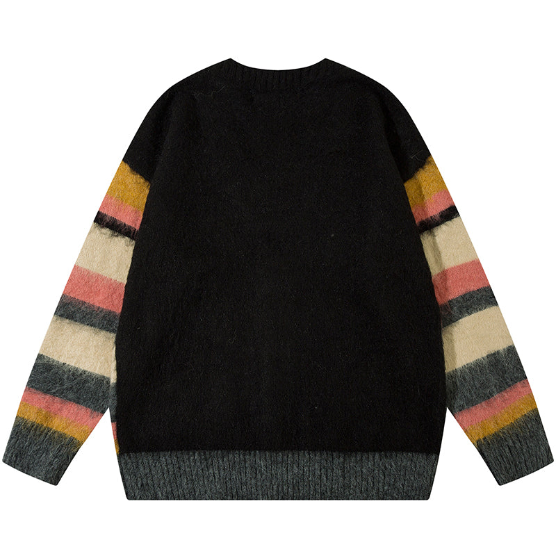 1984® Mohair Striped Cardigan Sweater - fashionupstore1