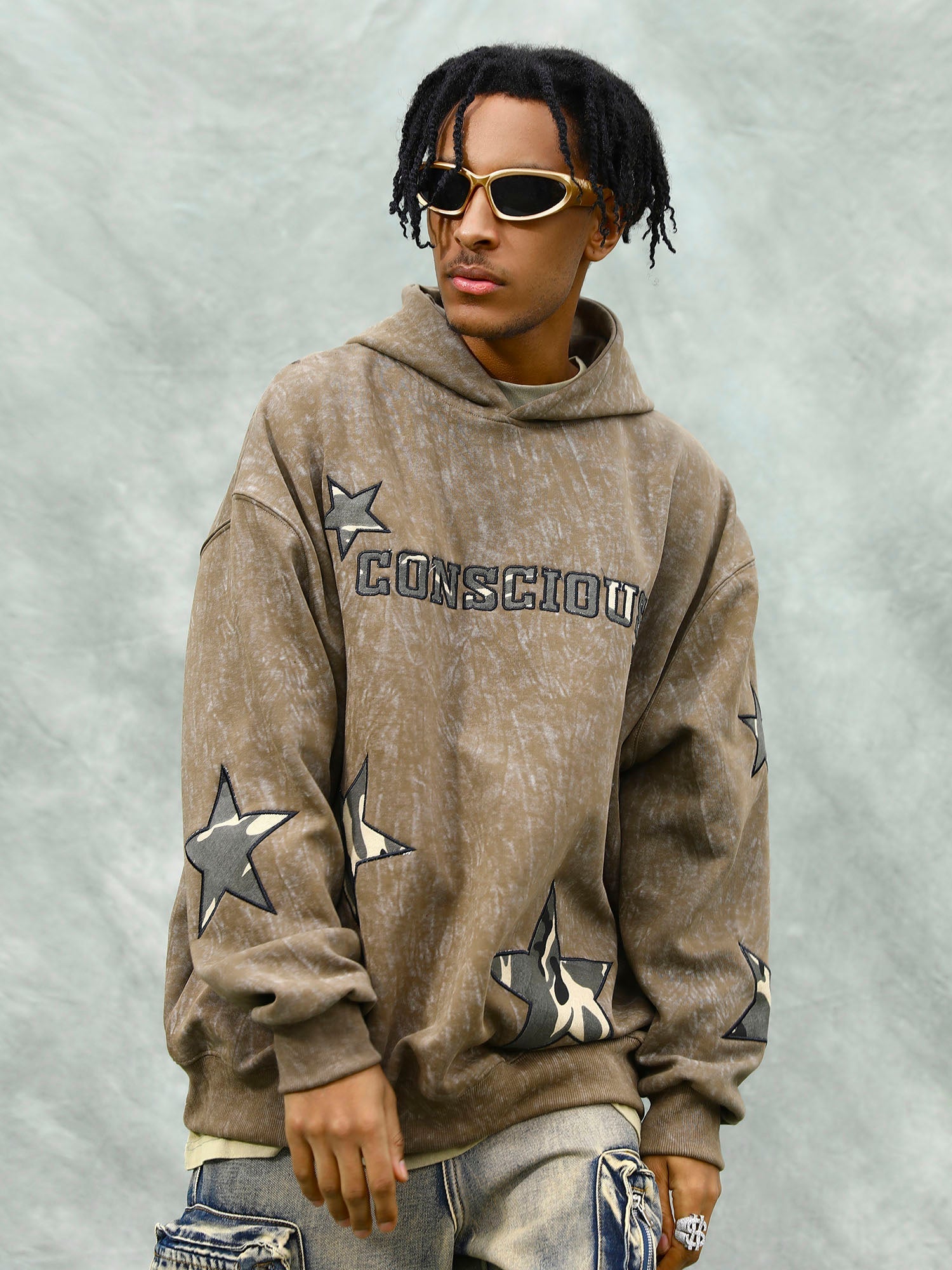 1984 American Retro Patch Star Hooded Sweatshirt - 1969 - fashionupstore1