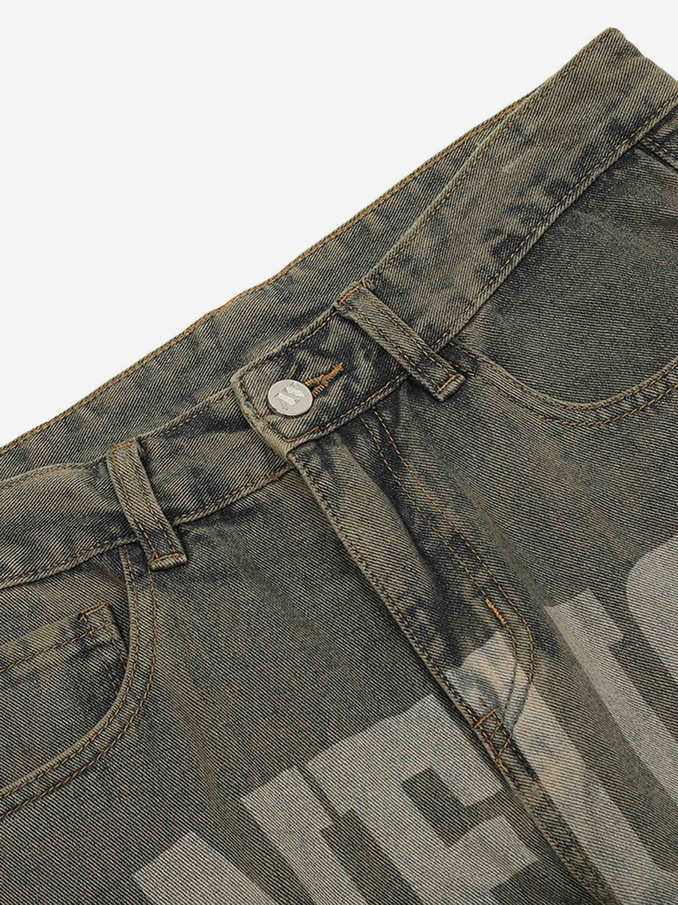 1984 American Vintage Letter Print Jeans - 1722 - fashionupstore1