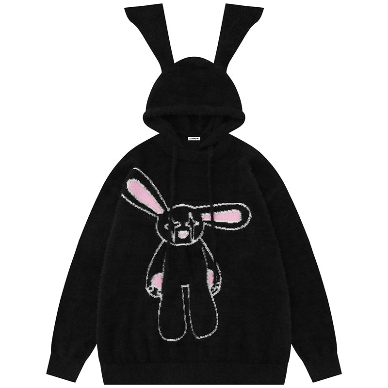 1984® Fluffy Rabbit Mohair Sweater with Ears - 1984brand