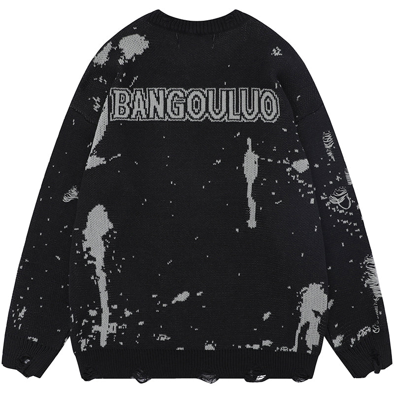 1984® Dark Style Distressed Knit Sweater - 1984brand