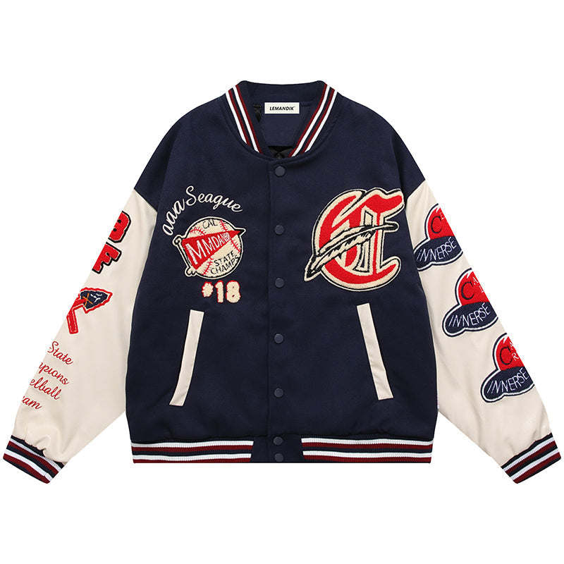 1984 Vintage Letterman Jacket Flocked Baseball - fashionupstore1