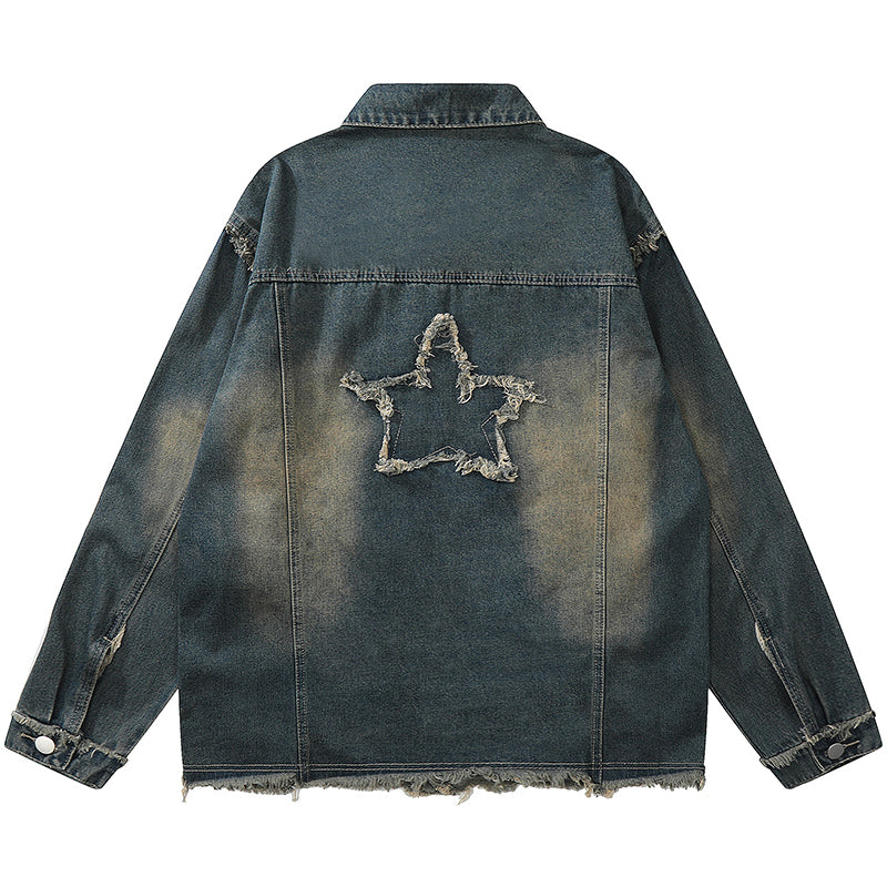 1984® Retro Washed Denim Jacket Star Patch - 1984brand