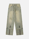 1984 American Street Trend Zipper Design Washed Jeans - fashionupstore1