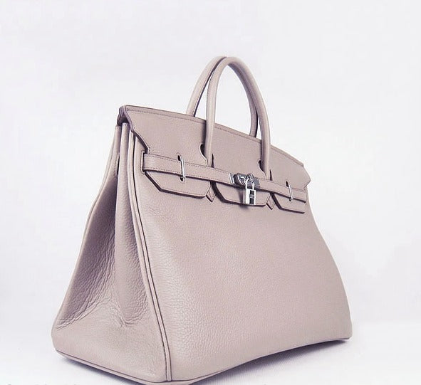 Hermes Birkin 35cm Togo Leather Handbags 6099 Grey Silver - fashionupstore1