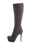 Yves Saint Laurent Grey Suede Knee-High Boots SZ 39 - fashionupstore1