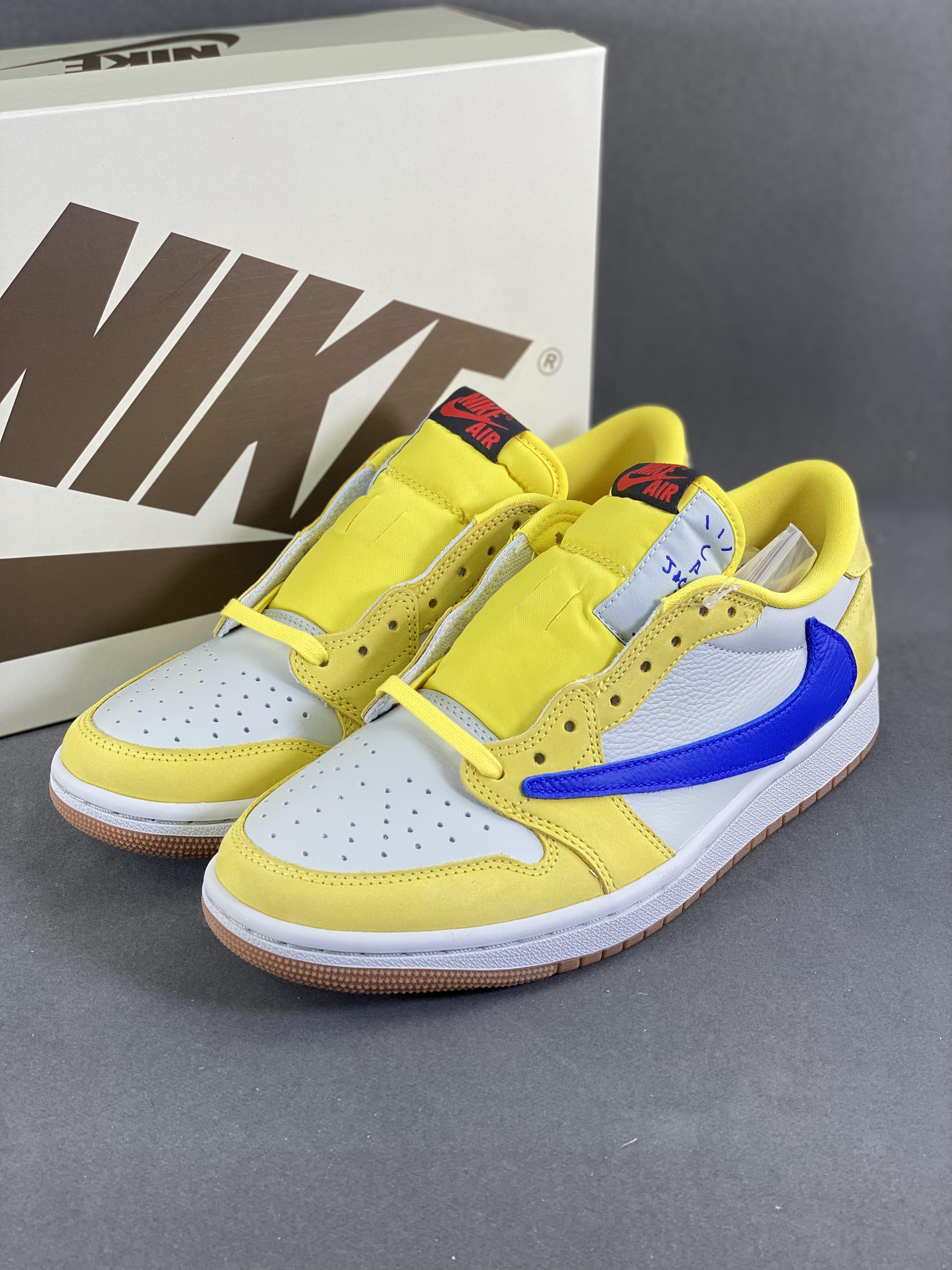 Custom Travis Scott x Air Jordan 1 Low “Canary” DZ4137-700 sneakerland