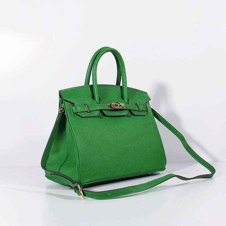 HMS 30cm Birkin Bag Togo Leather With Strap Green Gold - fashionupstore1