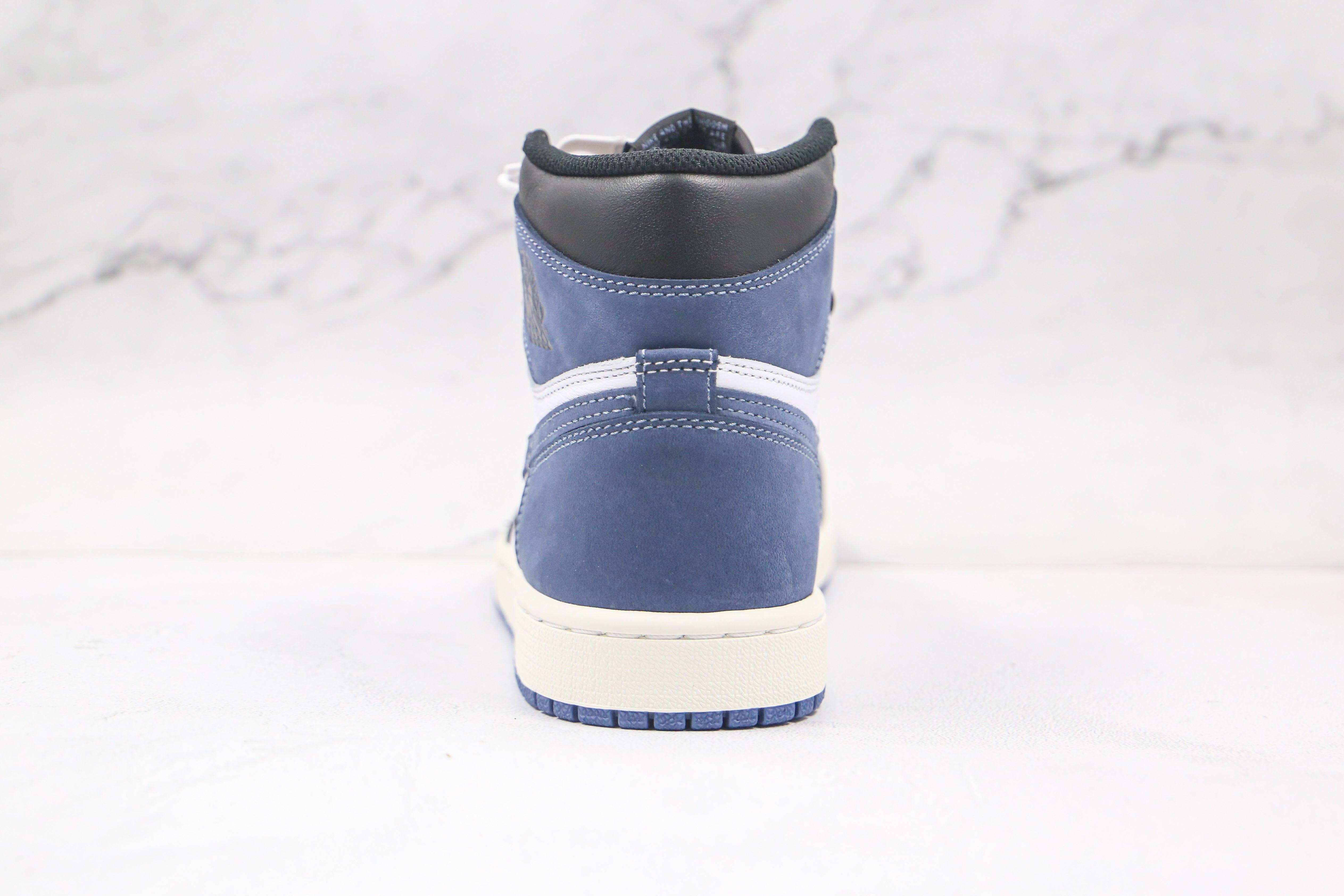 Custom BLUE BLACK Jordan 1 High Q ( Customs And Box ), Jordan 1 Sneakers Active sneakeronline