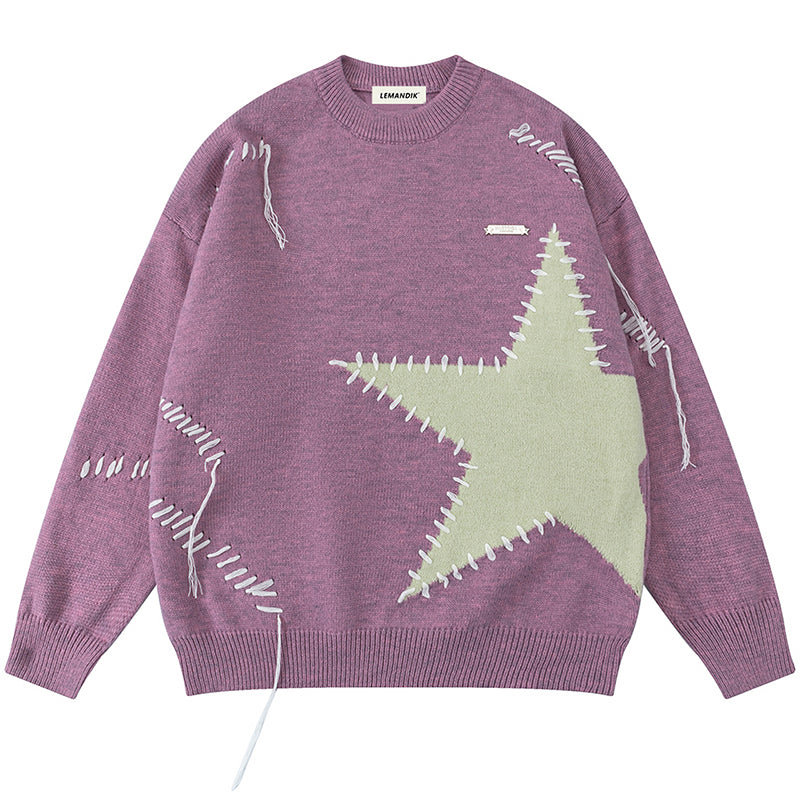 1984® Retro Star Sweater with Tassels - fashionupstore1