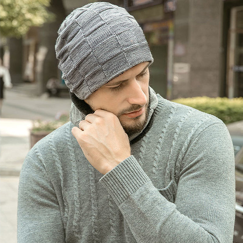 Thickened Woolen Knitted Cap with Scarf - fashionupstore1