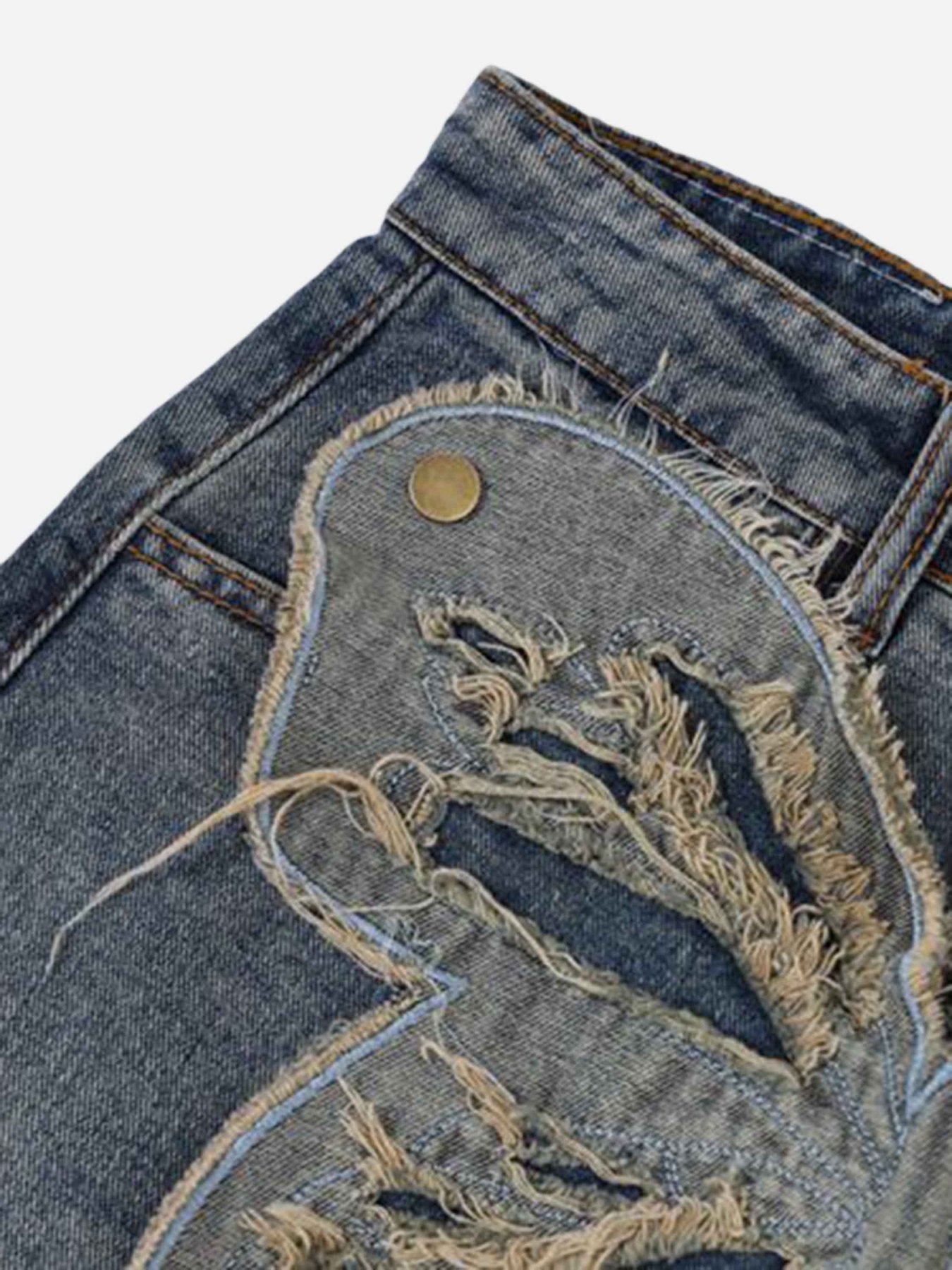 1984 Appliqued Butterfly Embroidered Jeans - fashionupstore1