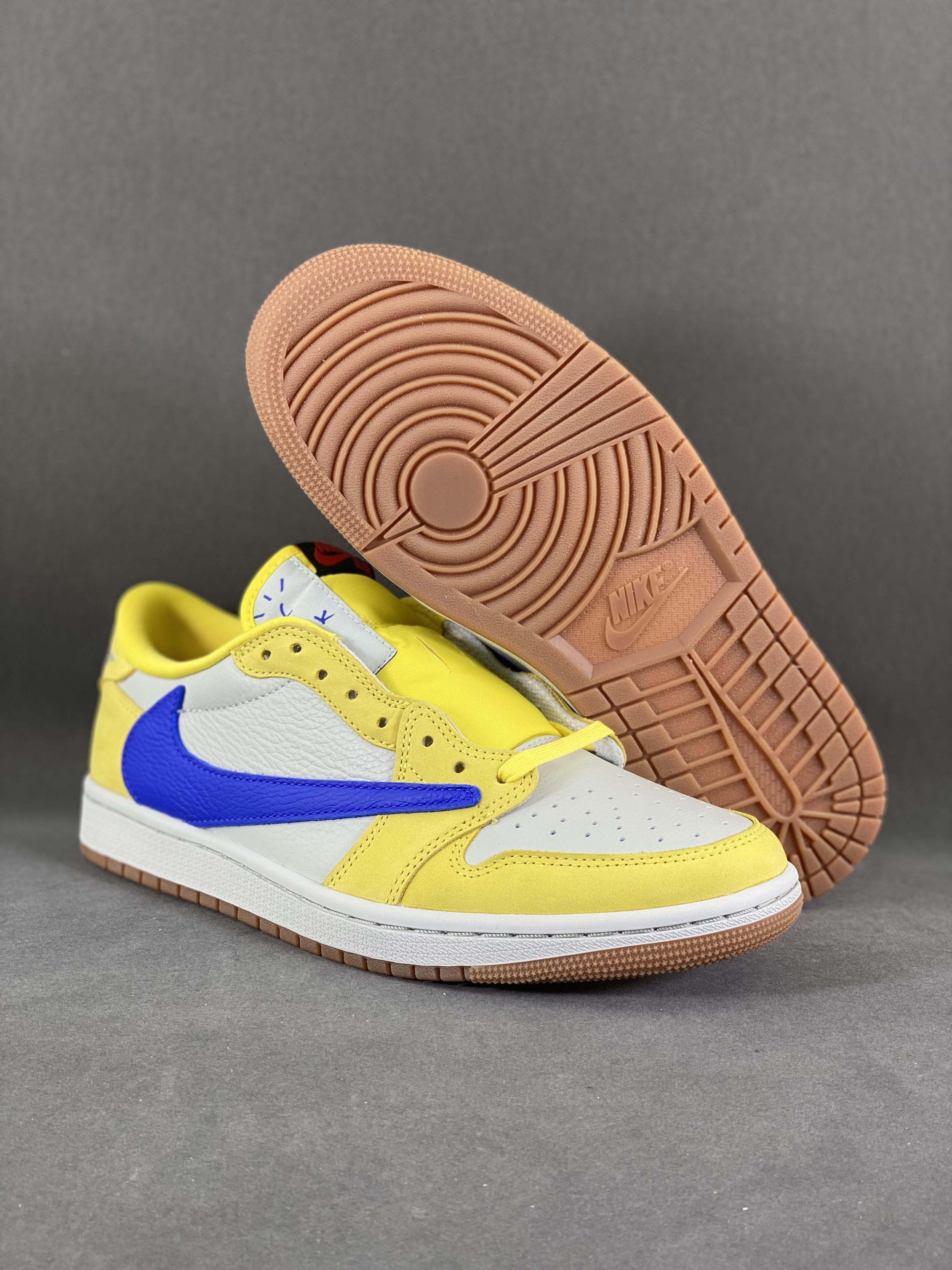 Custom Travis Scott x Air Jordan 1 Low “Canary” DZ4137-700 sneakerland