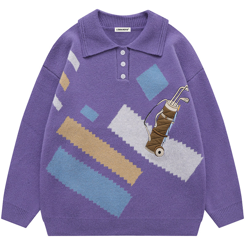 1984® Polo Colorblock Jacquard Knit Sweater - 1984brand