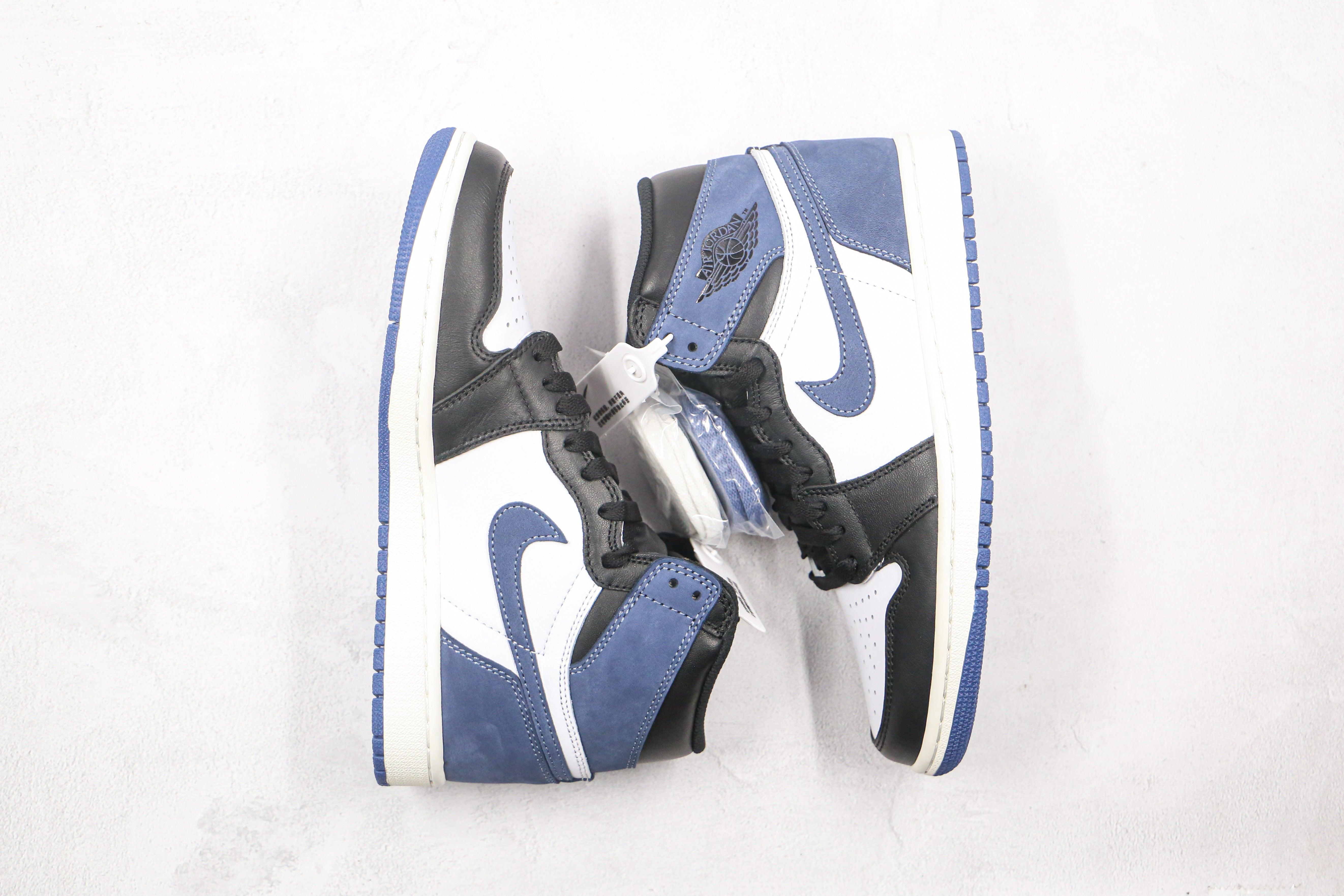 Custom BLUE BLACK Jordan 1 High Q ( Customs And Box ), Jordan 1 Sneakers Active sneakeronline