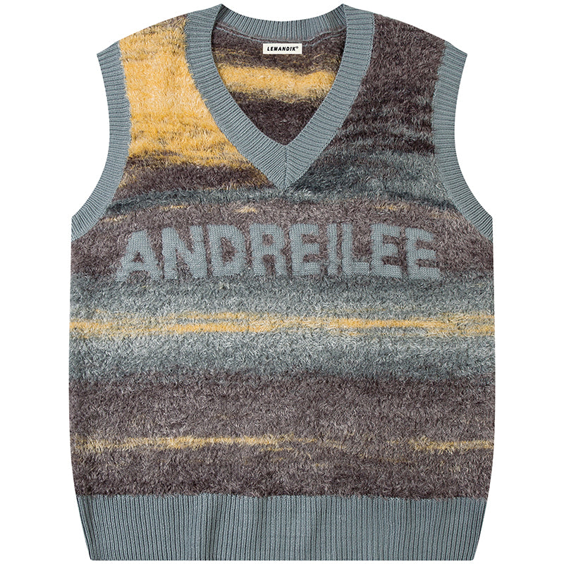 1984® Gradient Striped Fur Sweater Vest - 1984brand